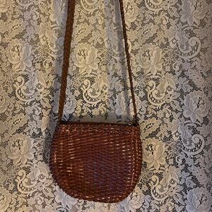 Brown Woven Shoulder Bag